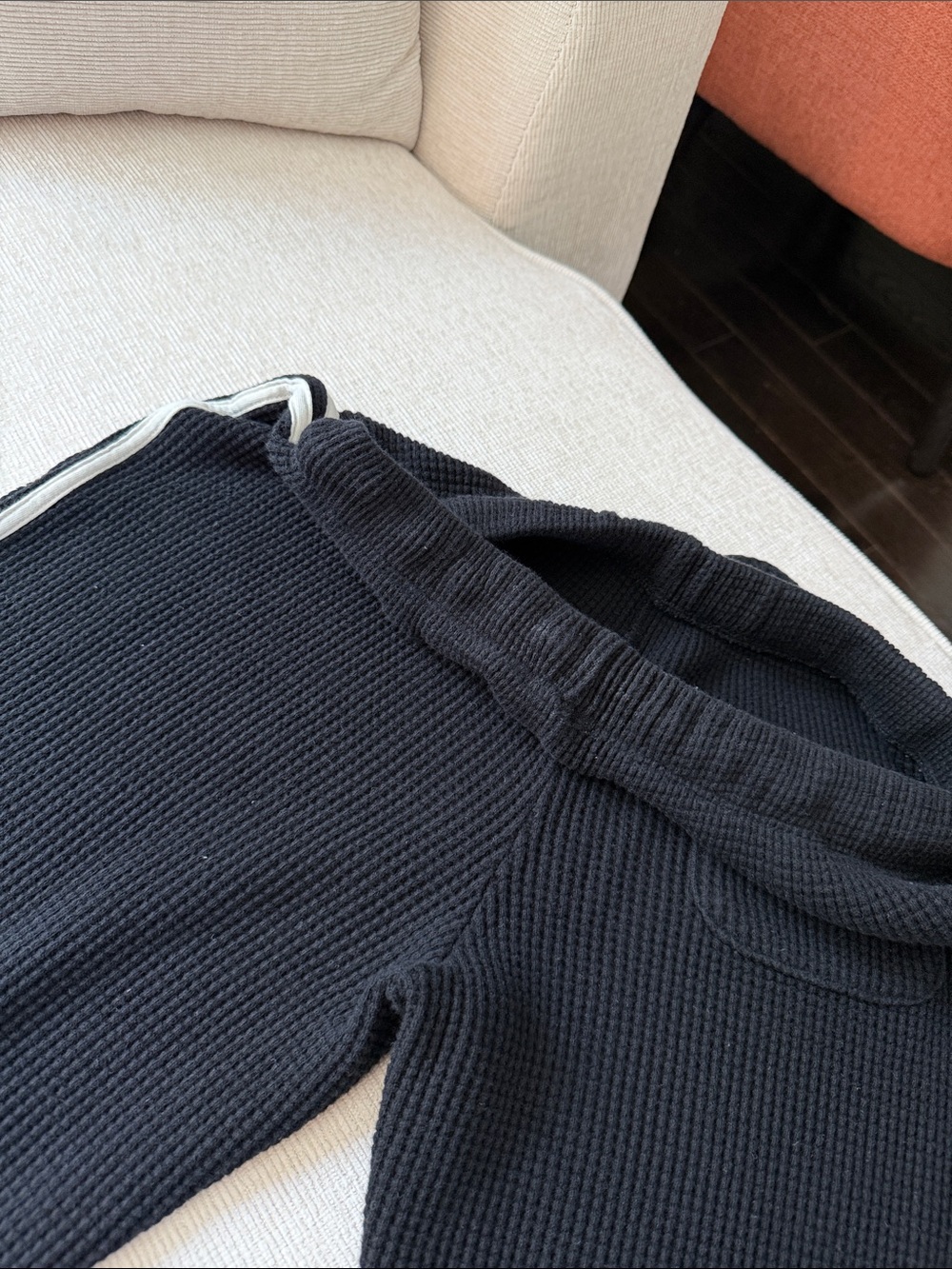 DONNI Thermal Crop Stripe Pant Jet Black Size Small - Picture 10 of 12